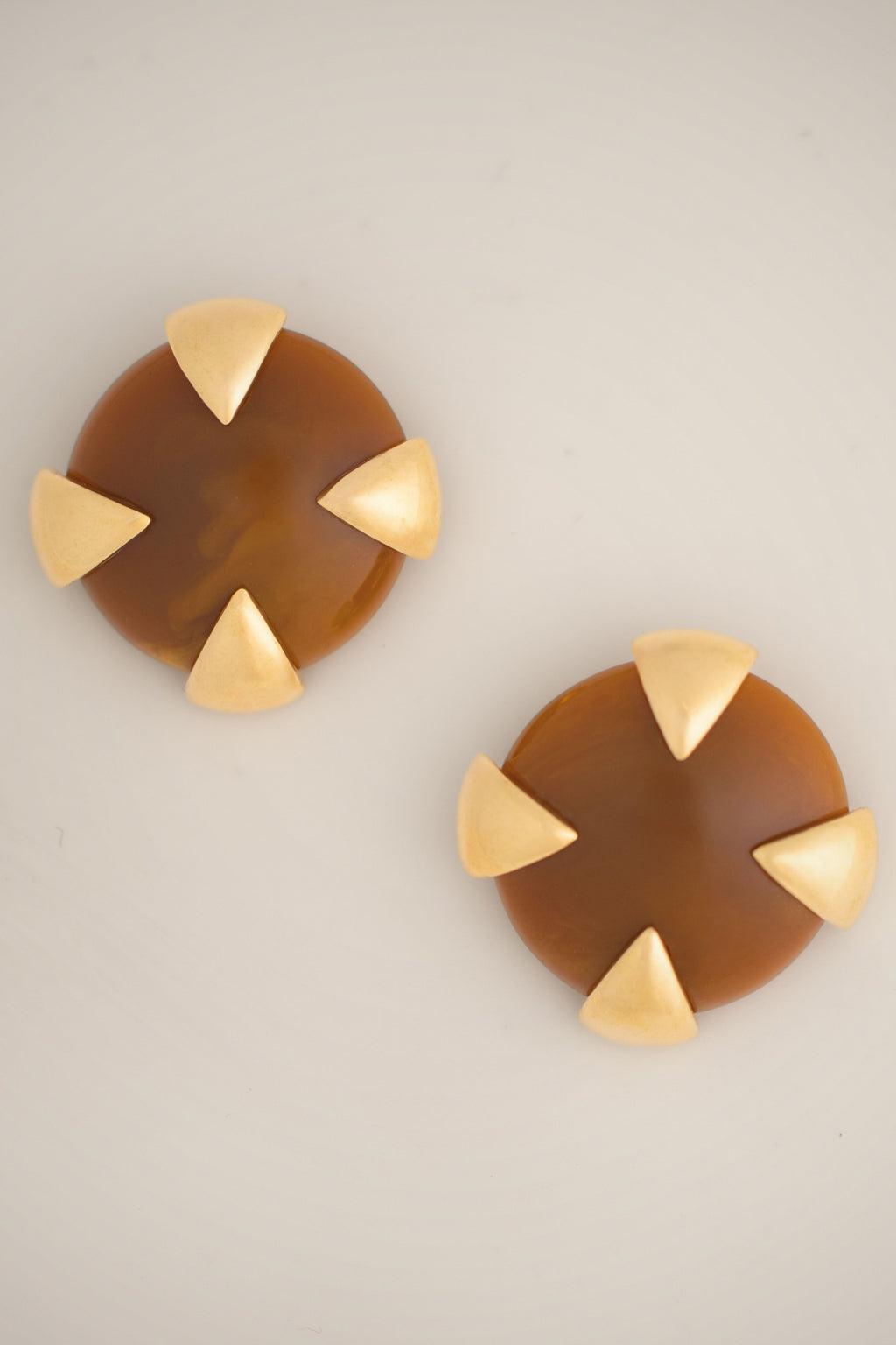 Vintage Givenchy Amber Resin Clip-On Earrings, 1980s