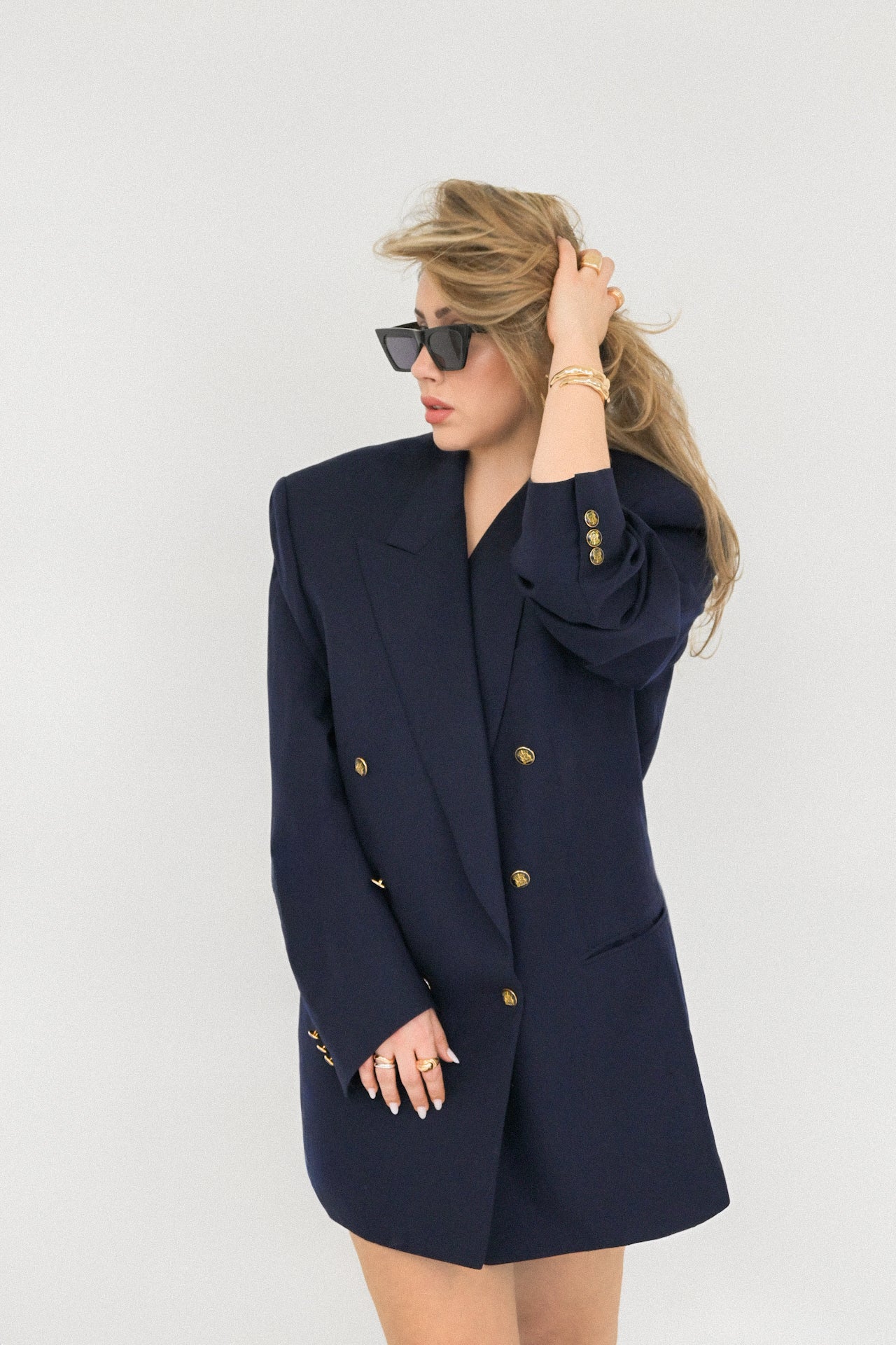 Canali Navy Double Breasted Jacket - Circa Late 80's To Early 90's