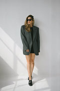 Vintage Valentino Gray Jacket, Late 1980s to Early 1990s