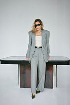 Vintage Yves Saint Laurent Gray Glen Plaid Suit, Late 1980s to Early 1990s