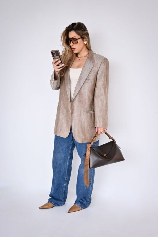 Lanvin Beige Silk Jacket - Circa Late 80's