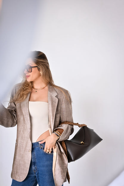 Lanvin Beige Silk Jacket - Circa Late 80's