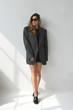 Vintage Valentino Gray Birdseye Blazer, Late 1980s to Early 1990s