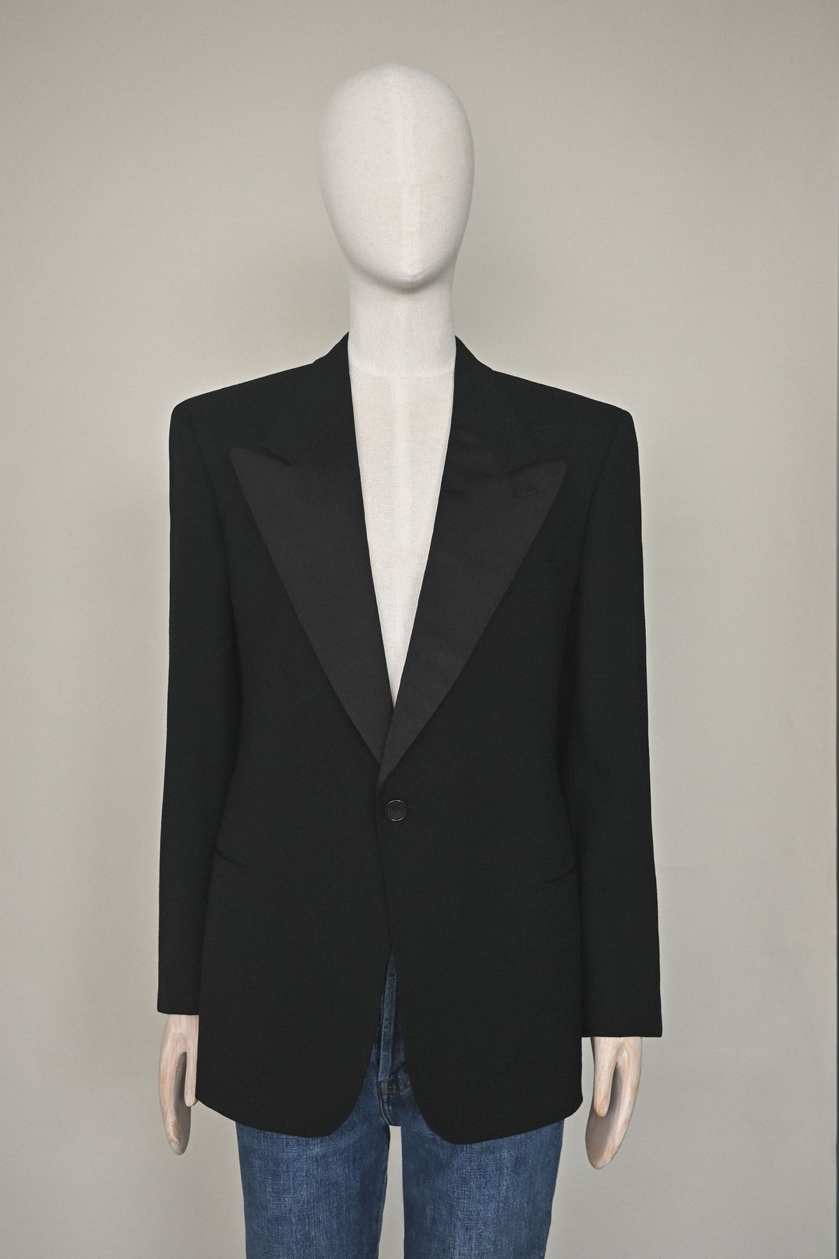 Vintage Giorgio Armani Black Tuxedo Jacket & Vest, 1980s