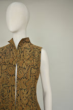 Yves Saint Laurent Variation Gold Paisley Brocade Long Vest Vintage - FW94