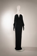 Saint Laurent by Anthony Vaccarello Black Sweetheart Glove-Sleeve Gown, Pre-Fall 2023