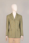 Vintage Escada by Margaretha Ley Olive Safari Jacket, late 80s