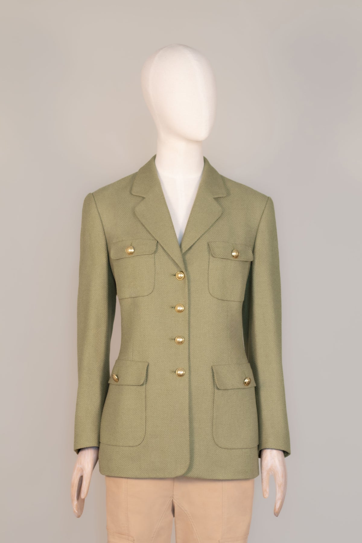 Vintage Escada by Margaretha Ley Olive Safari Jacket, late 80s
