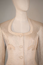 Vintage Escada Couture Ivory Jacquard Jacket, 1990s
