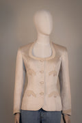 Vintage Escada Couture Ivory Jacquard Jacket, 1990s