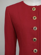 Vintage Yves Saint Laurent Rive Gauche Red Wool Jacket, FW1992 YSL