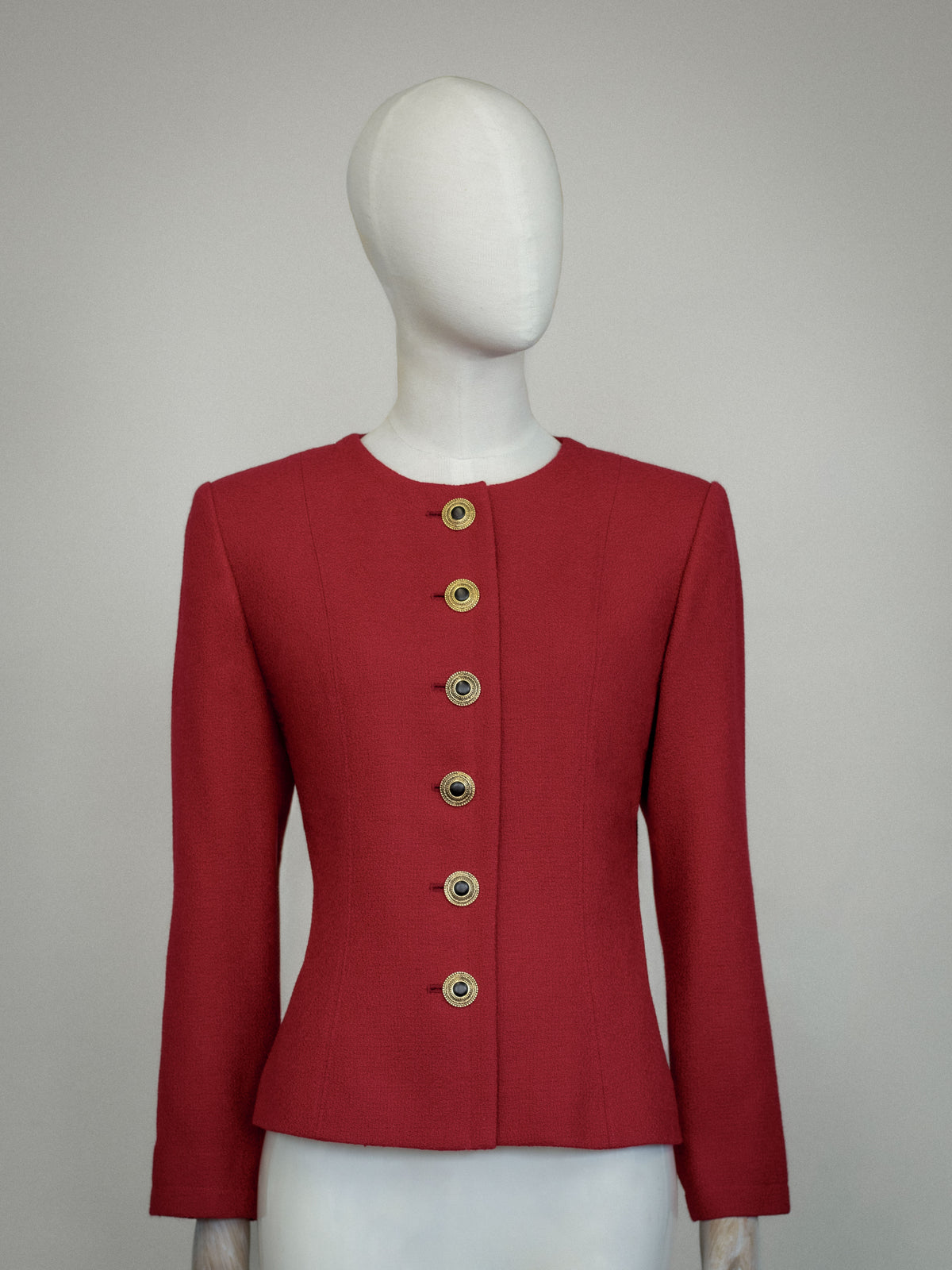 Vintage Yves Saint Laurent Rive Gauche Red Wool Jacket, FW1992 YSL