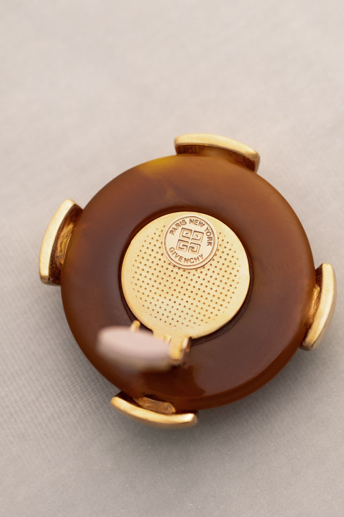Vintage Givenchy Amber Resin Clip-On Earrings, 1980s