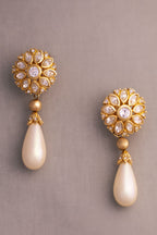 Vintage Christian Dior Marquise Crystal Pearl Drop Earrings, 1980s-1990s