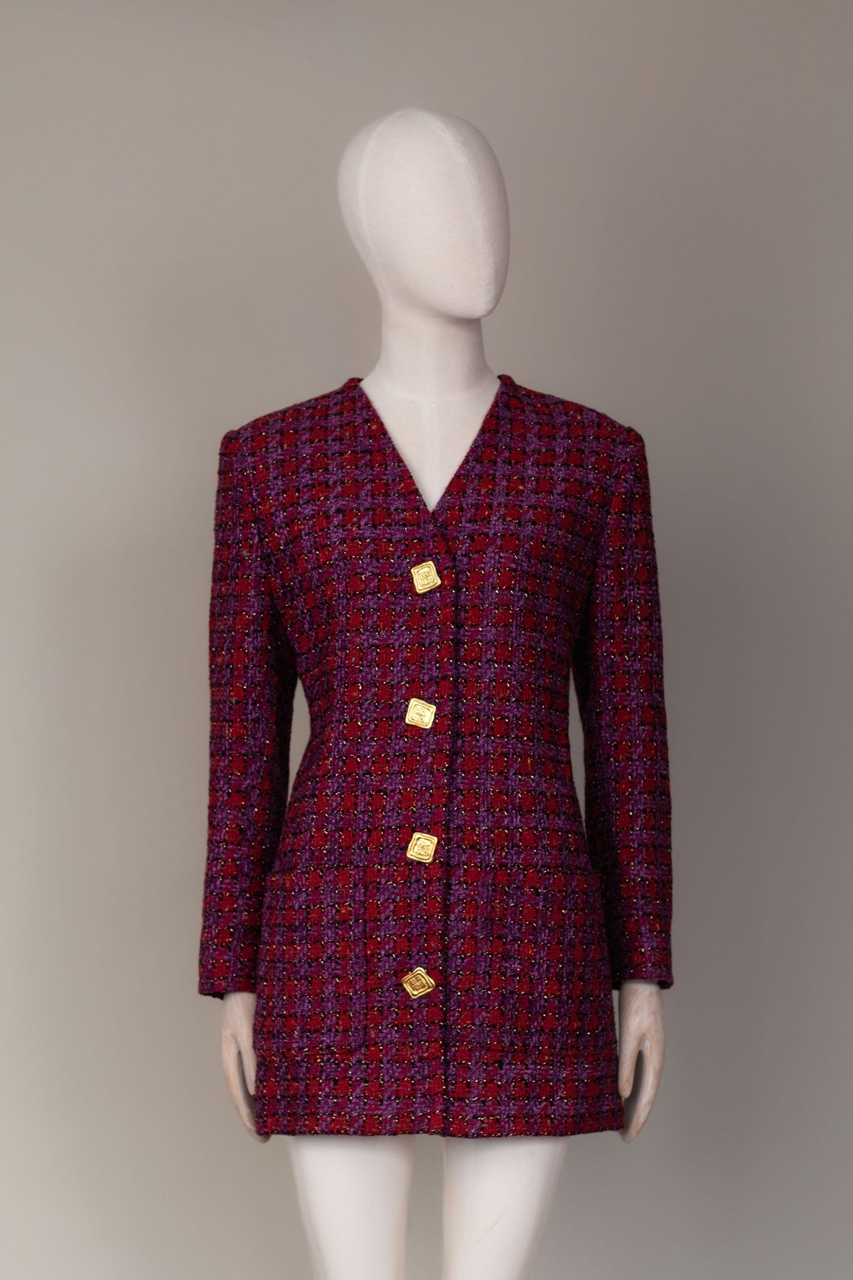 Vintage Givenchy Boutiques Paris Bouclé Tweed Jacket, Late 1980s to Early 1990s