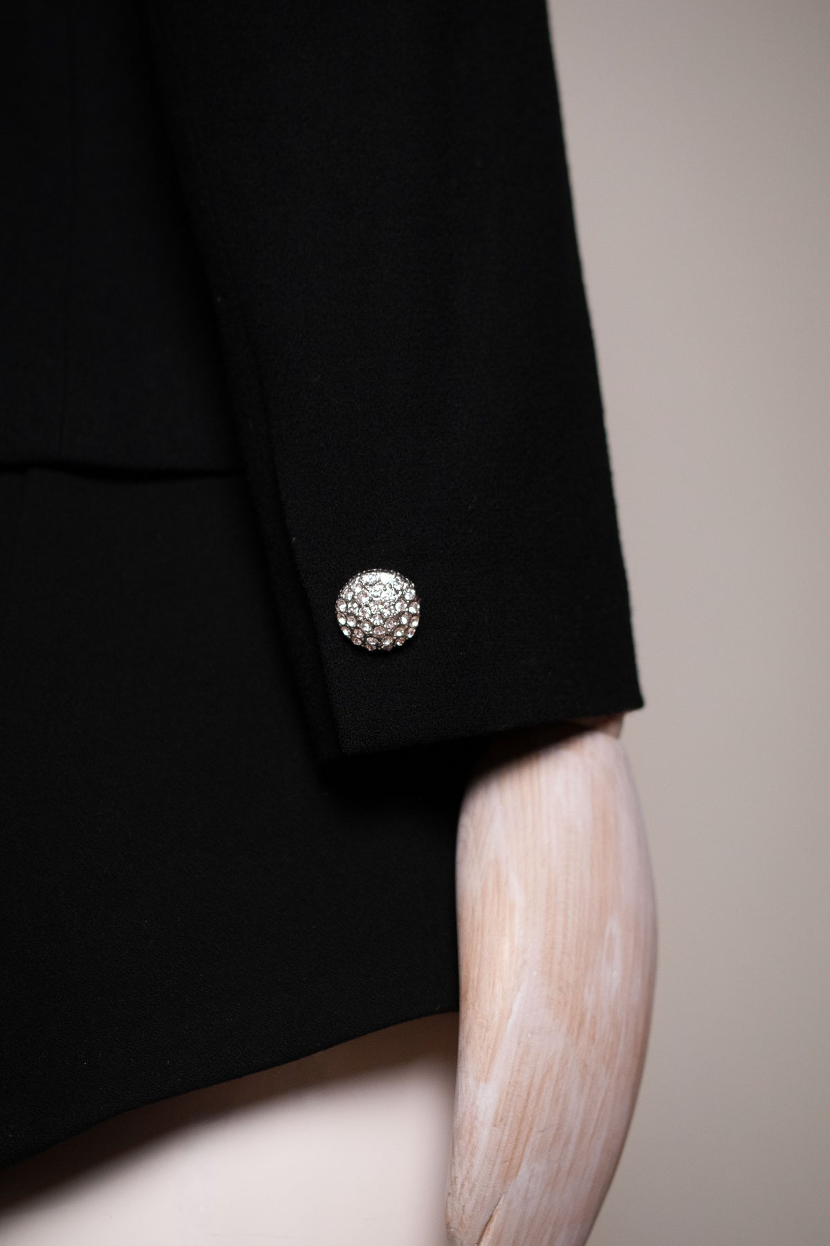 Vintage Christian Dior "The Suit" Black Wool Evening Blazer, 1980s