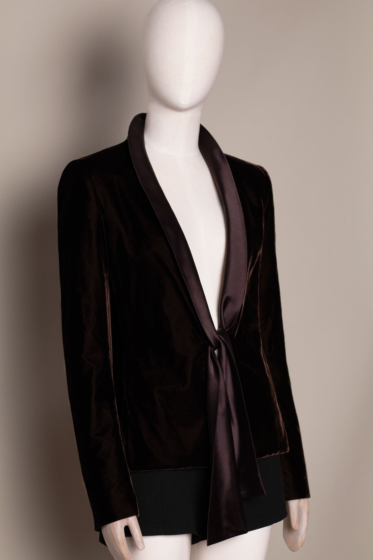 Vintage Yves Saint Laurent Rive Gauche Brown Velvet Jacket, 2003 Tom Ford Era