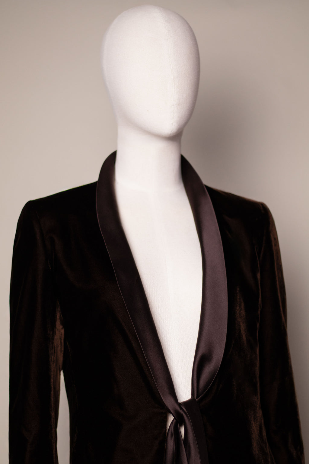Vintage Yves Saint Laurent Rive Gauche Brown Velvet Jacket, 2003 Tom Ford Era
