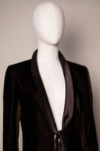 Vintage Yves Saint Laurent Rive Gauche Brown Velvet Jacket, 2003 Tom Ford Era