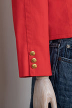 Celine Red Jacket With Triomphe Buttons, 1980s