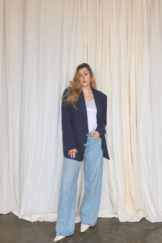 Christian Dior Navy Wool Jacket - Circa Late 80's To Early 90's