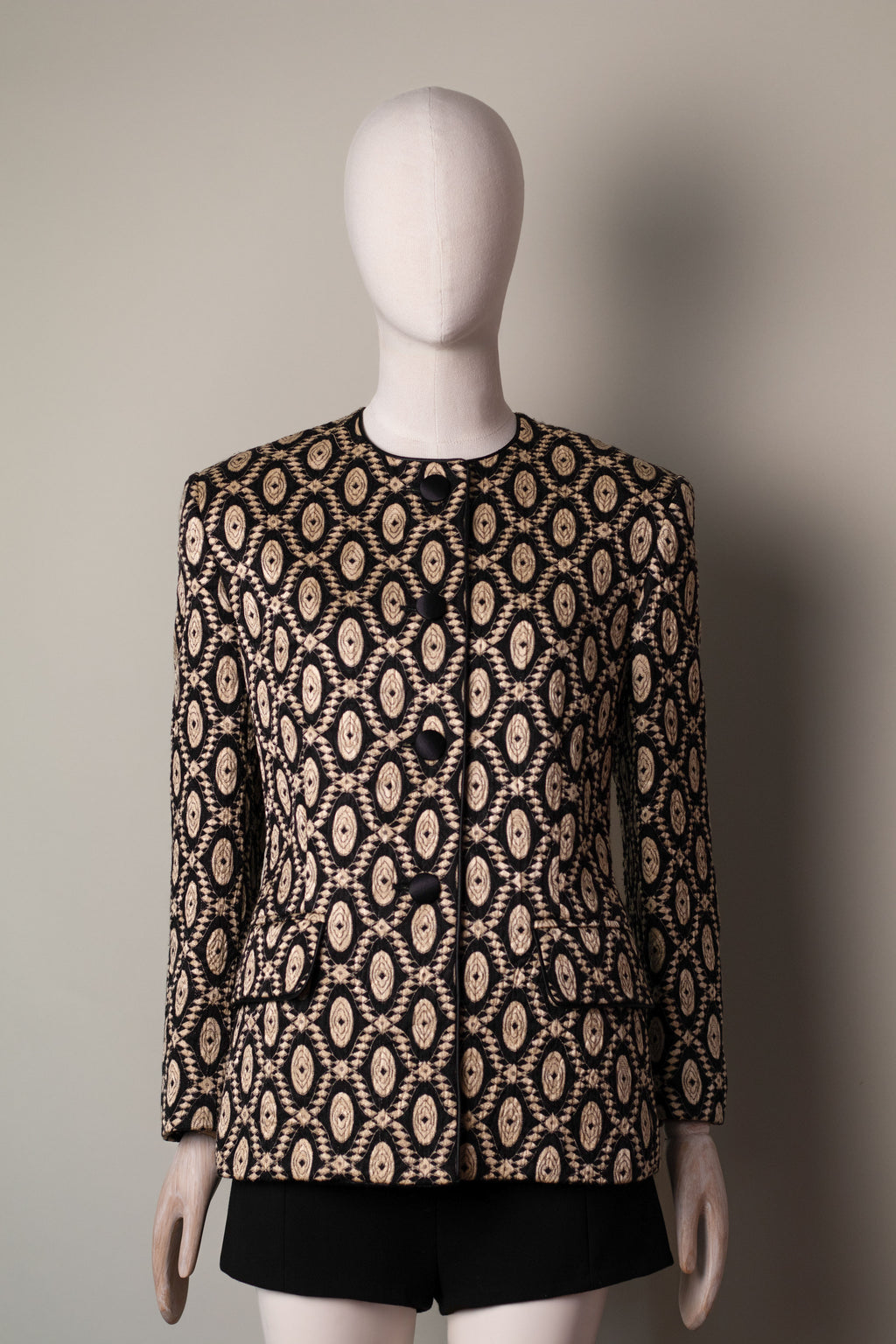 Vintage Escada by Margaretha Ley Wool-Silk Jacquard Jacket, 1980