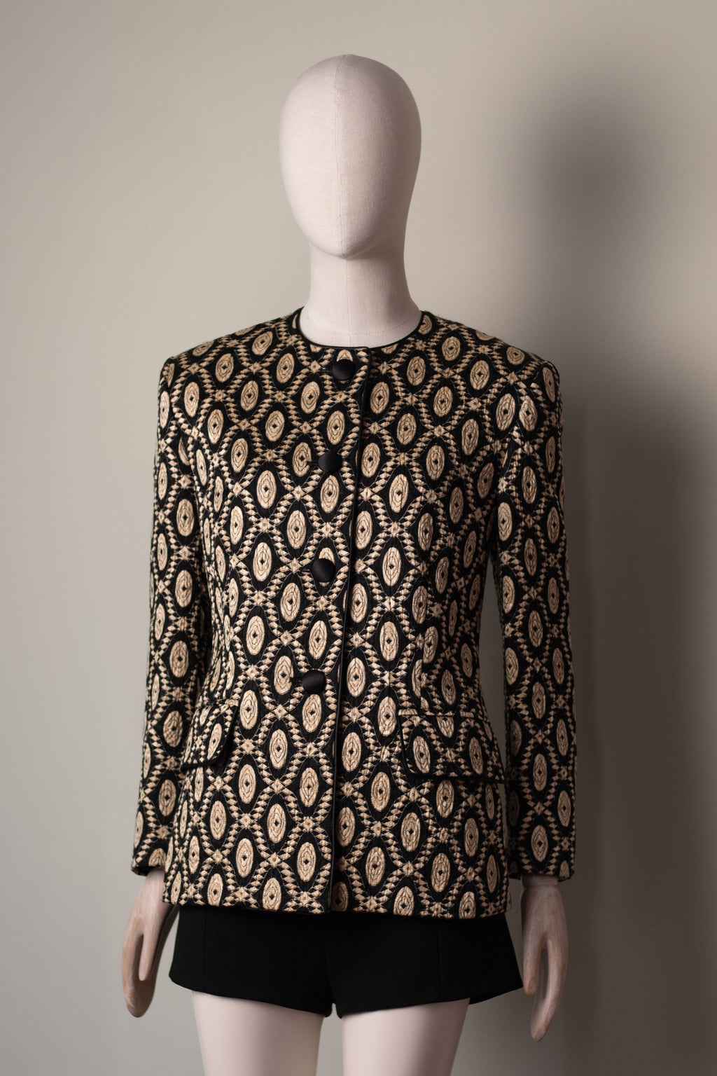 Vintage Escada by Margaretha Ley Wool-Silk Jacquard Jacket, 1980