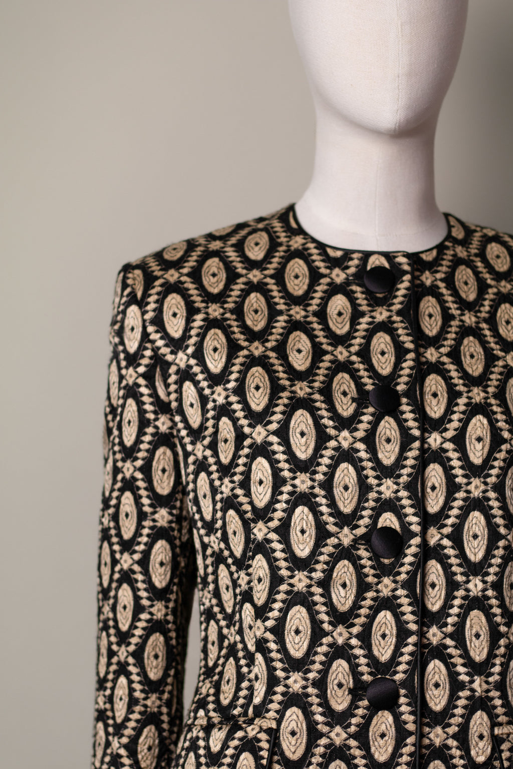 Vintage Escada by Margaretha Ley Wool-Silk Jacquard Jacket, 1980