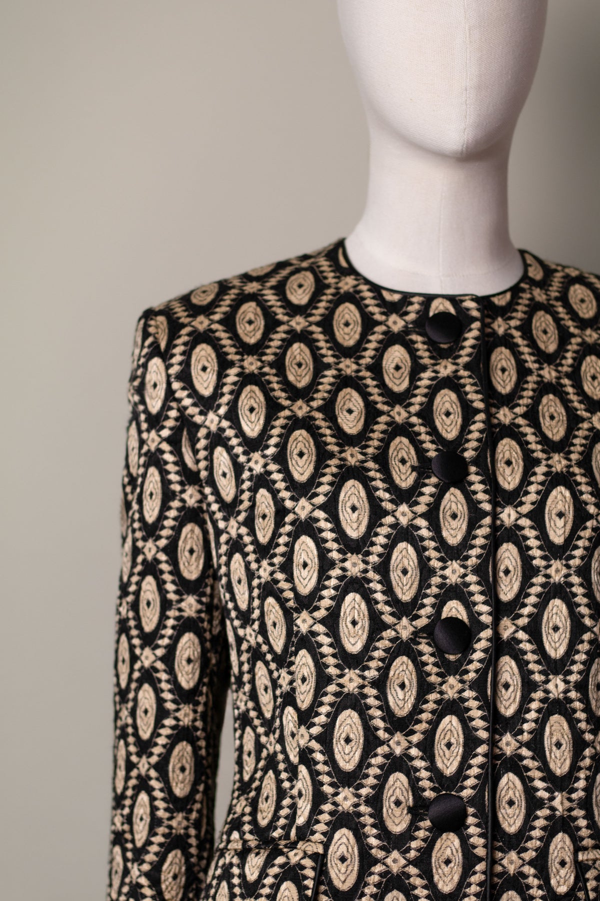Vintage Escada by Margaretha Ley Wool-Silk Jacquard Jacket, 1980