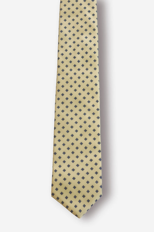 Liberty Diamond Motif Yellow Silk Tie - Circa 80s