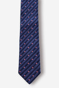 Brioni Floral Medallions Blue Silk Tie - Circa 90s to 00s