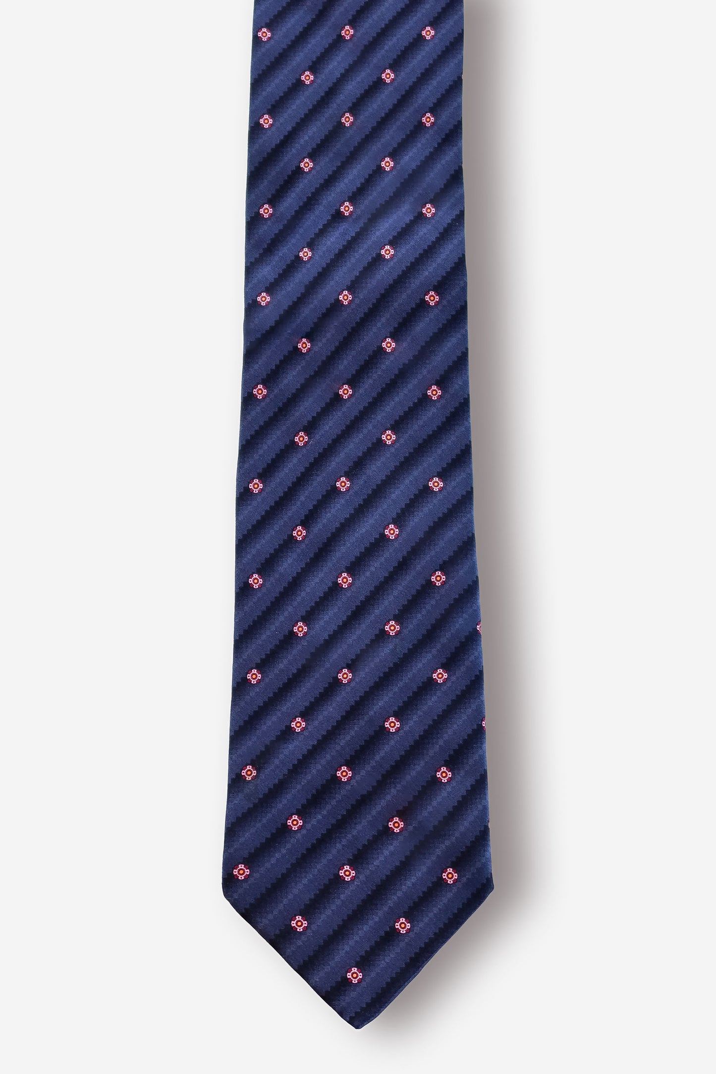 Brioni Floral Medallions Blue Silk Tie - Circa 90s to 00s