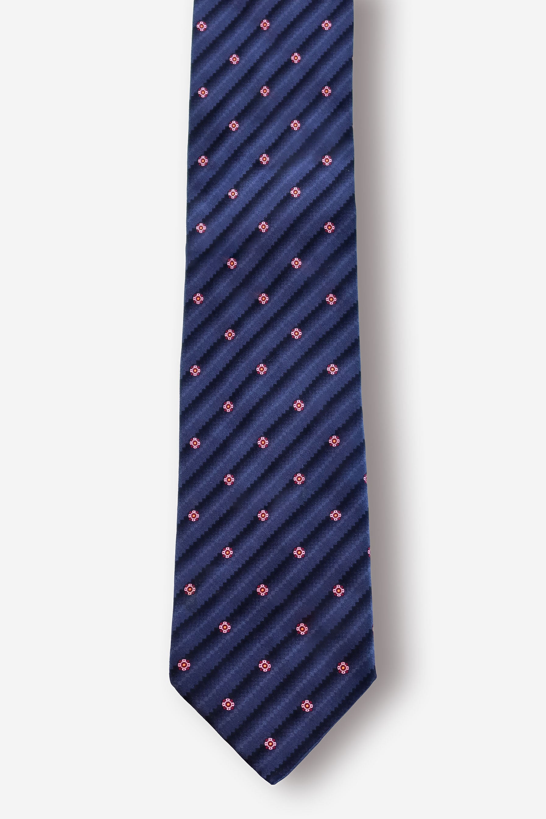 Brioni Floral Medallions Blue Silk Tie - Circa 90s to 00s