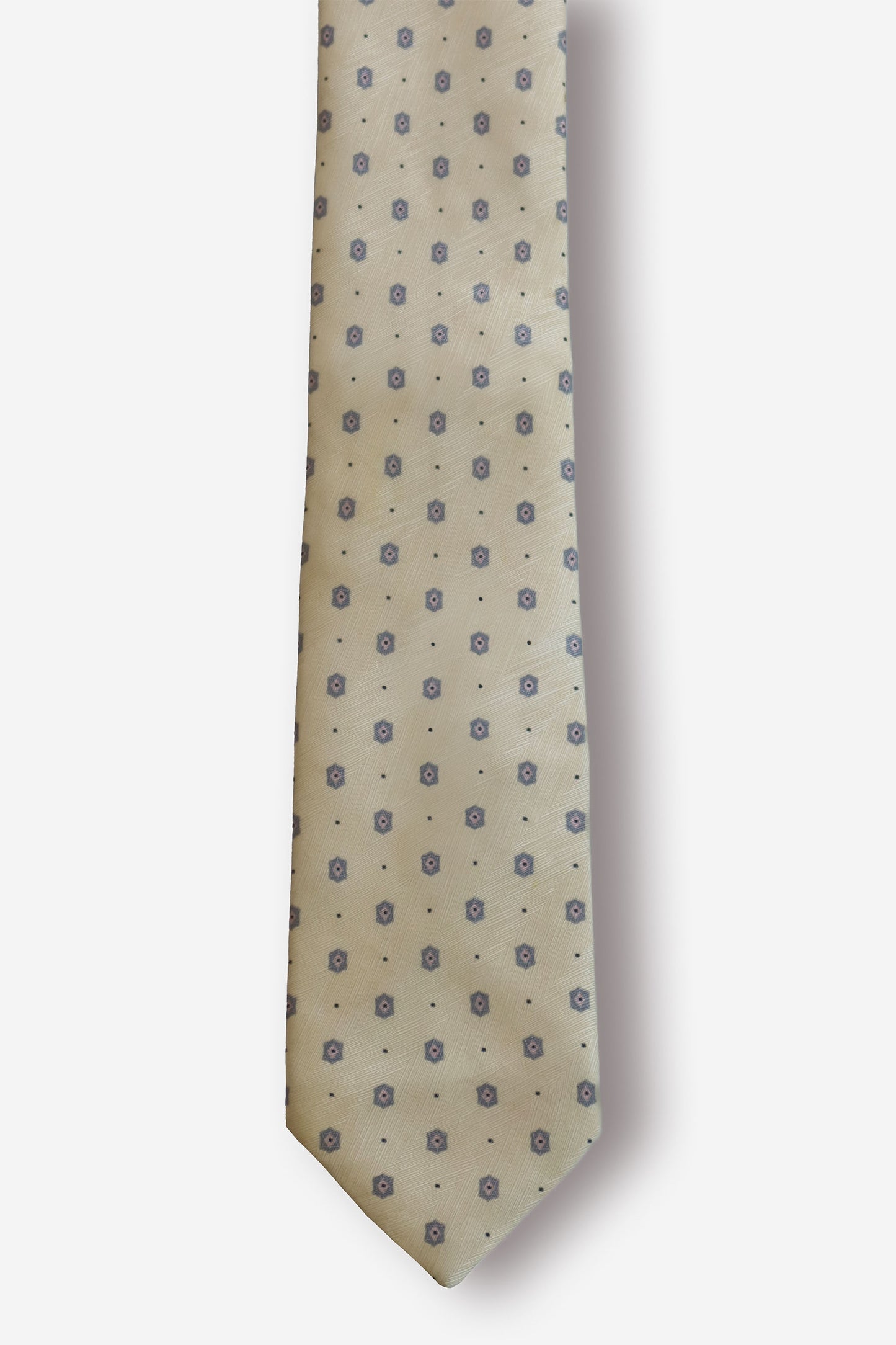 Brioni Medallion Yellow Silk Tie - Circa 90s to 00s