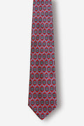 Givenchy Hexagonal Medallion Red Silk Tie - Circa 80s to 90s