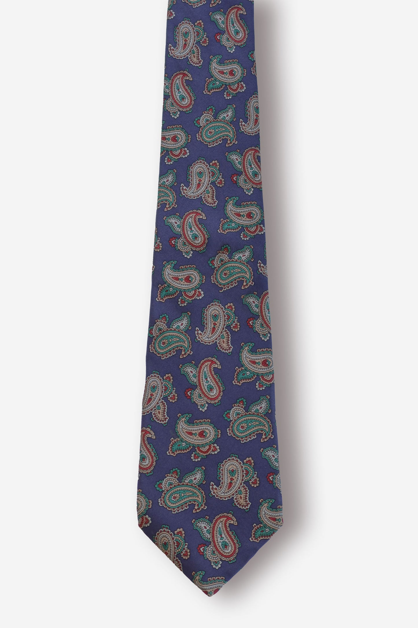 Oscar De La Renta Paisley Blue Silk Tie - Circa 80s to 90s