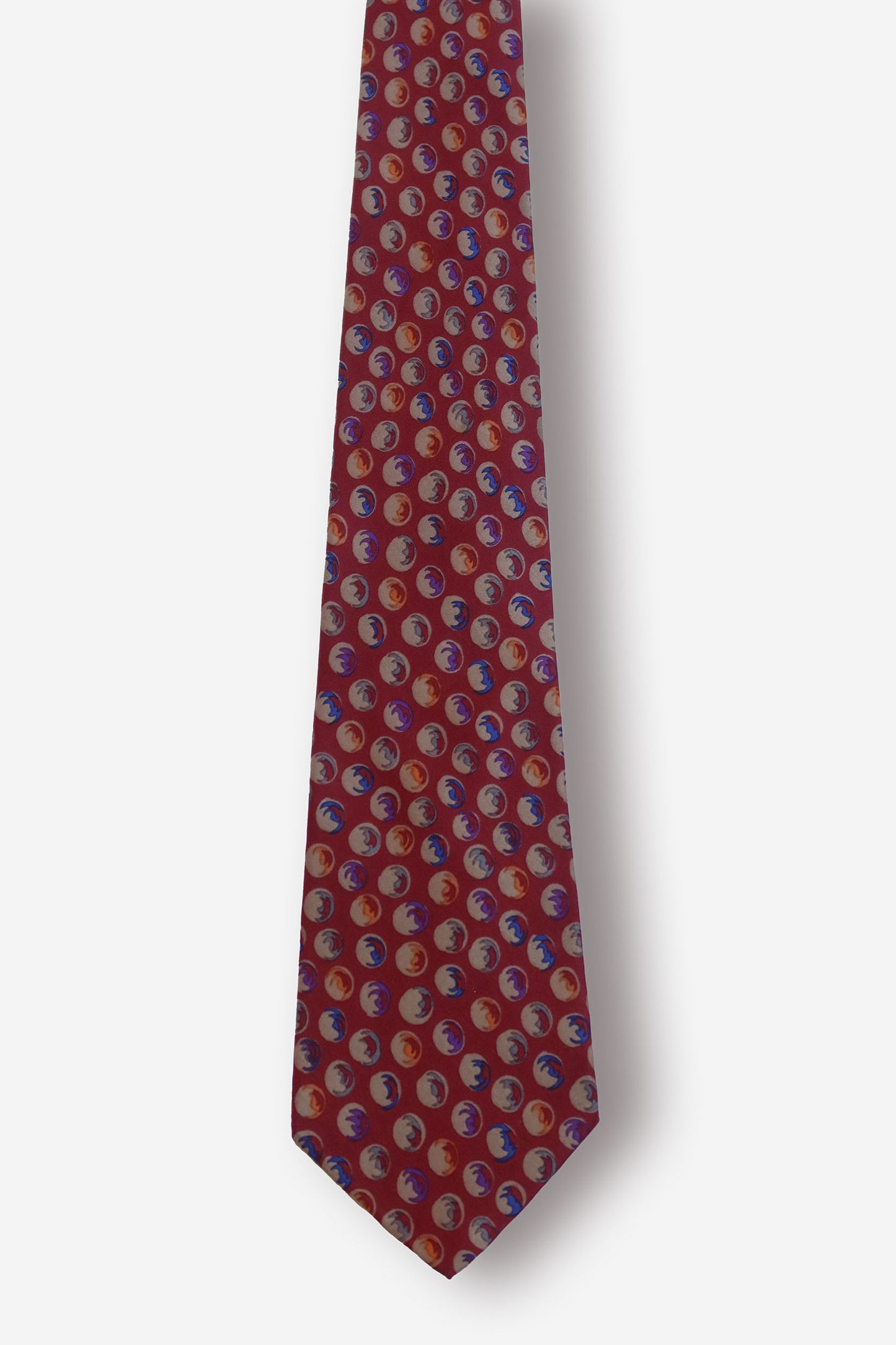 Missoni Bubble Motif Red Silk Tie - Circa 80s to 90s