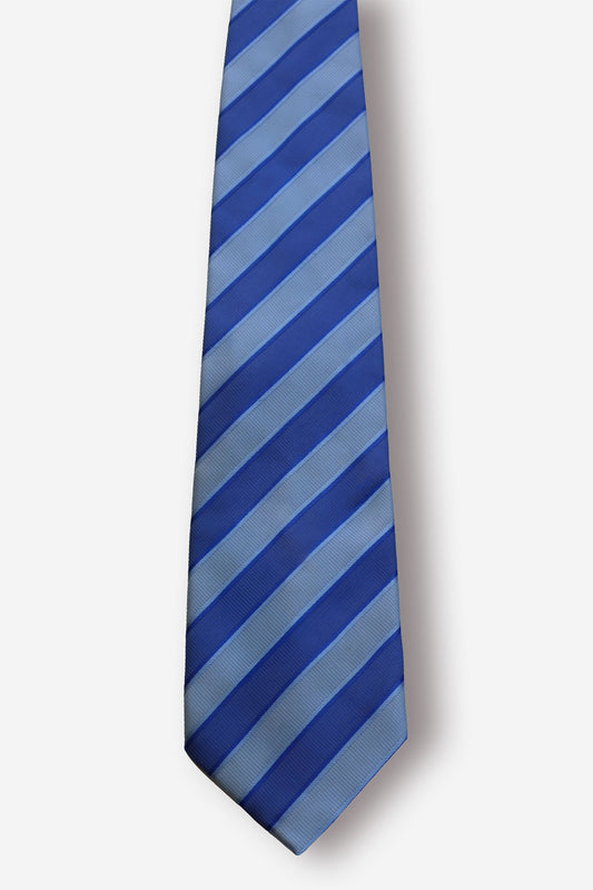 Hermes Striped Blue Silk Tie - Circa 90s to 00s