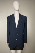 Vintage Christian Dior Navy Crest Button Blazer, 1980s to Early 1990s