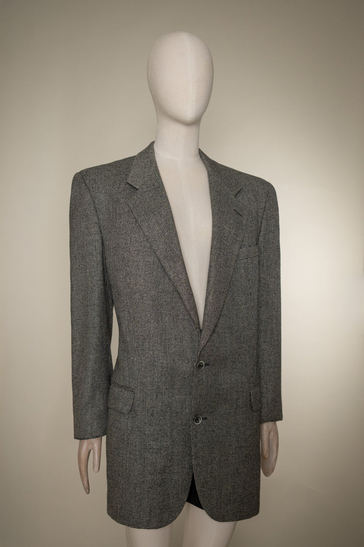 Vintage Christian Dior Gray Tweed Blazer, 1980s to Early 1990s
