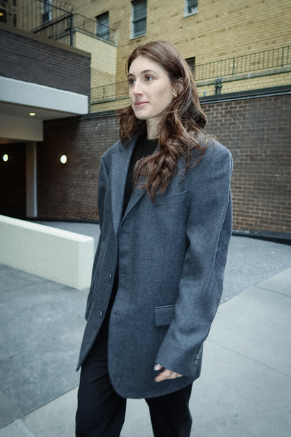 Oscar de la Renta Gray Wool Jacket - Circa Late 90's To Early 2000's